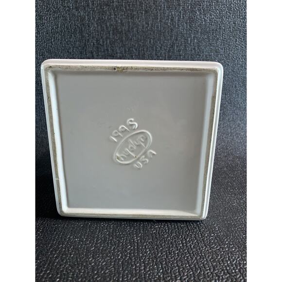 Hyalyn White Ceramic Canister w/ Lid Fruit Motif Wood 199S Vintage MCM - Picture 7 of 16